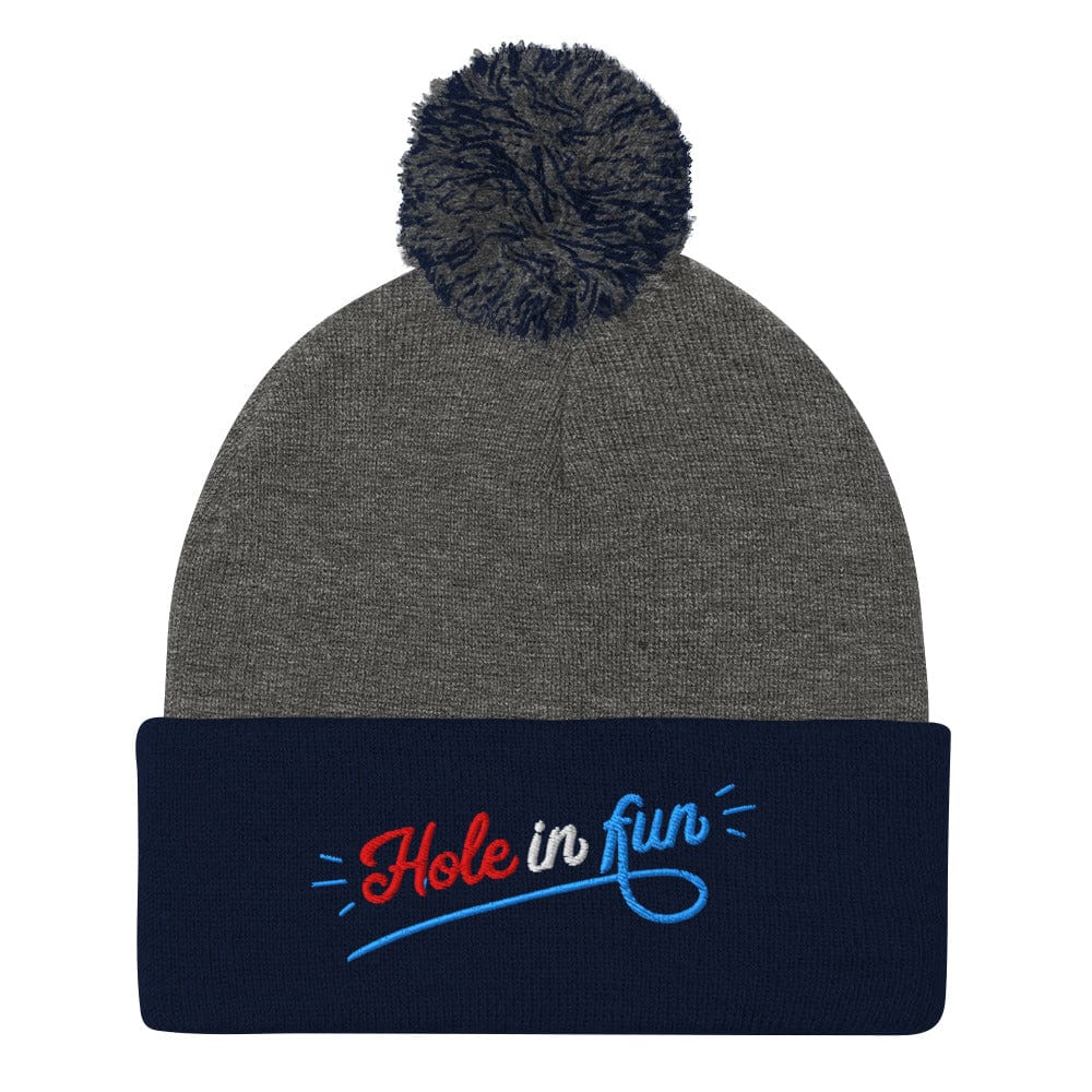Hole in Fun Embroidered Golf Pom-Pom Beanie - Funny Golf Tee by Swing Epic