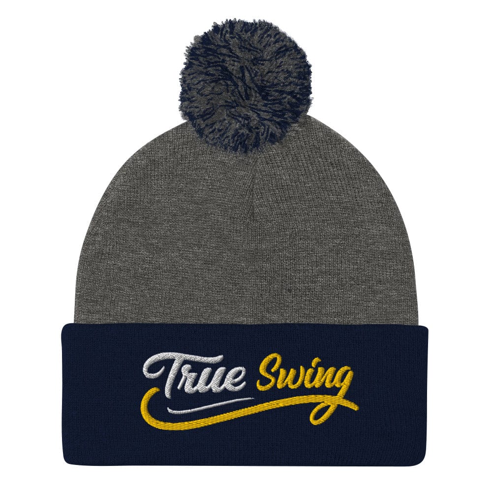True Swing Embroidered Golf Pom-Pom Beanie - Funny Golf Tee by Swing Epic