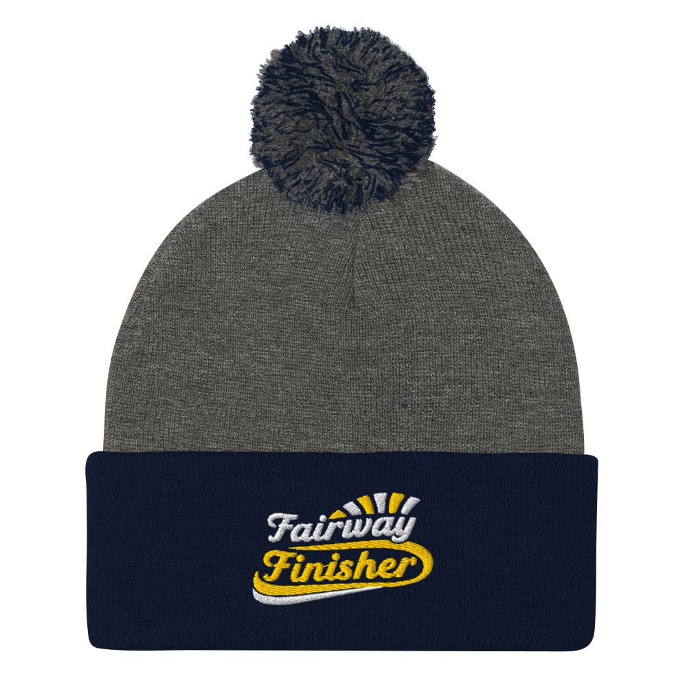 Fairway Finisher Quirky Fun Embroidered Golf Pom-Pom Beanie - Funny Golf Tee by Swing Epic