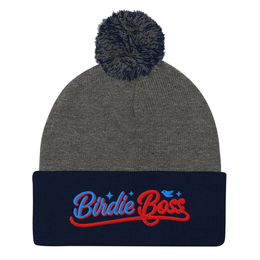 Birdie Boss Embroidered Golf Pom-Pom Beanie - Funny Golf Tee by Swing Epic