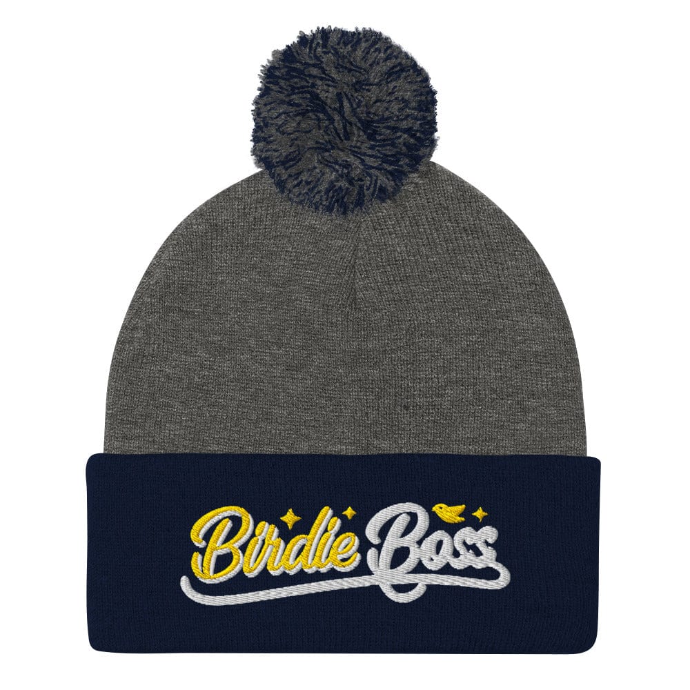 Birdie Boss Embroidered Golf Pom-Pom Beanie - Funny Golf Tee by Swing Epic