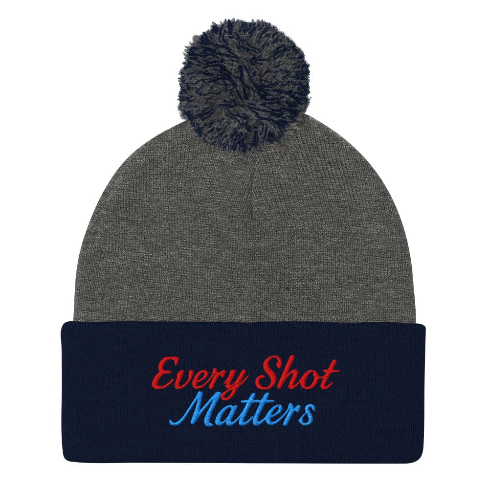 Every Shot Matters Fun Embroidered Golf Pom-Pom Beanie - Funny Golf Tee by Swing Epic