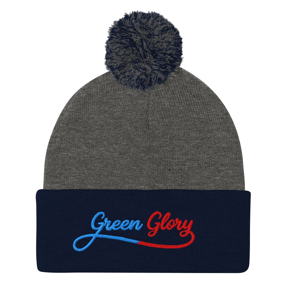 Green Glory Fun Design Embroidered Golf Pom-Pom Beanie - Funny Golf Tee by Swing Epic