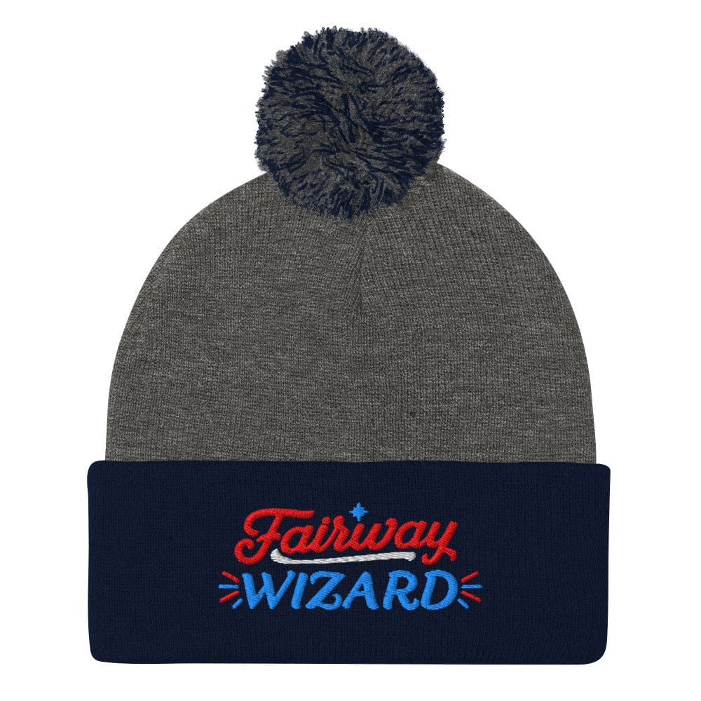 Fairway Wizard Embroidered Golf Pom-Pom Beanie - Funny Golf Tee by Swing Epic