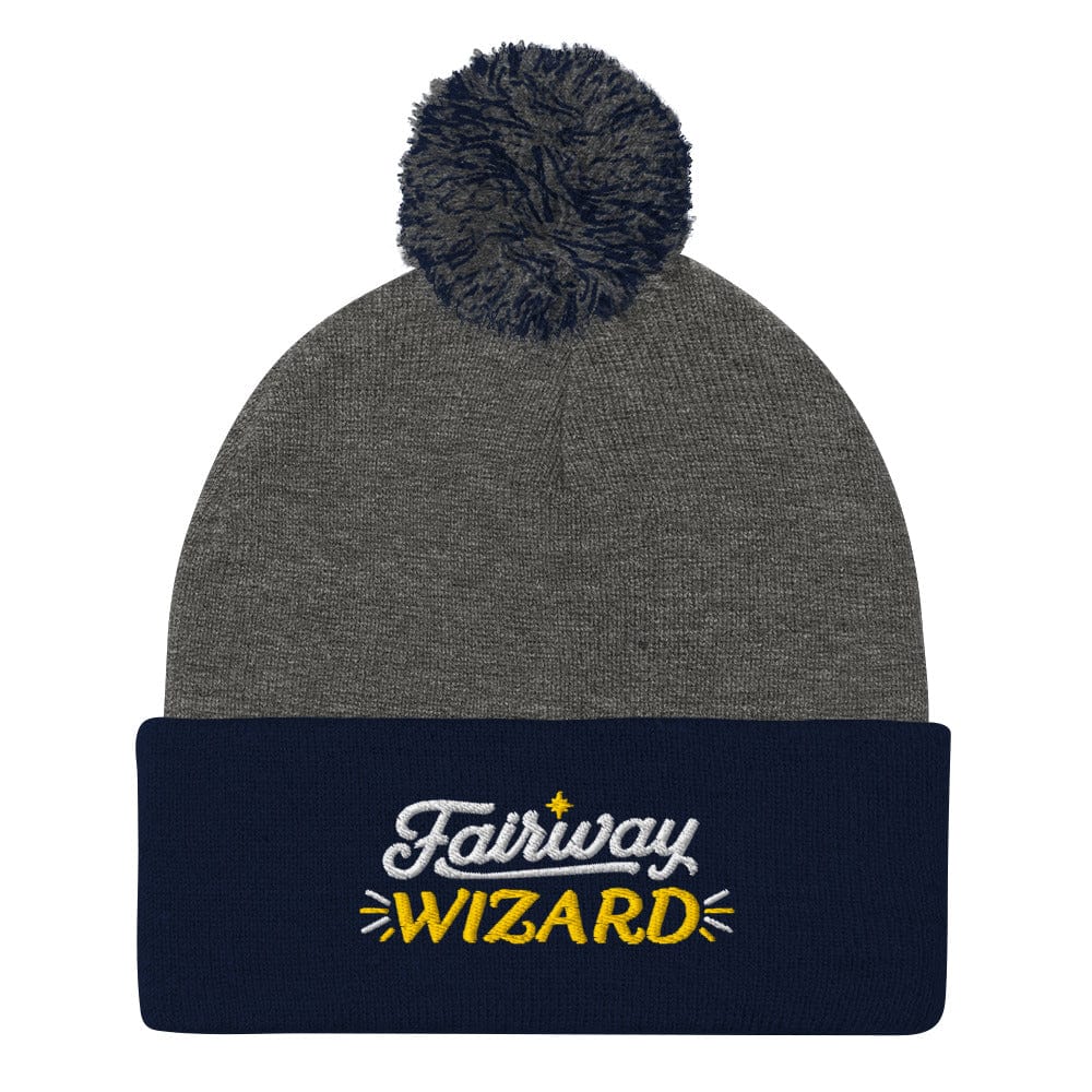 Fairway Wizard Embroidered Golf Pom-Pom Beanie - Funny Golf Tee by Swing Epic
