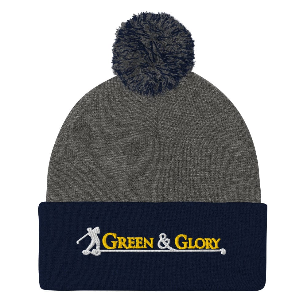 Green & Glory Embroidered Golf Pom-Pom Beanie - Funny Golf Tee by Swing Epic