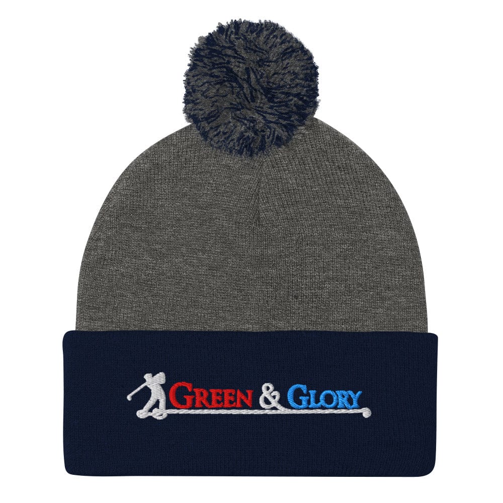 Green & Glory Embroidered Golf Pom-Pom Beanie - Funny Golf Tee by Swing Epic