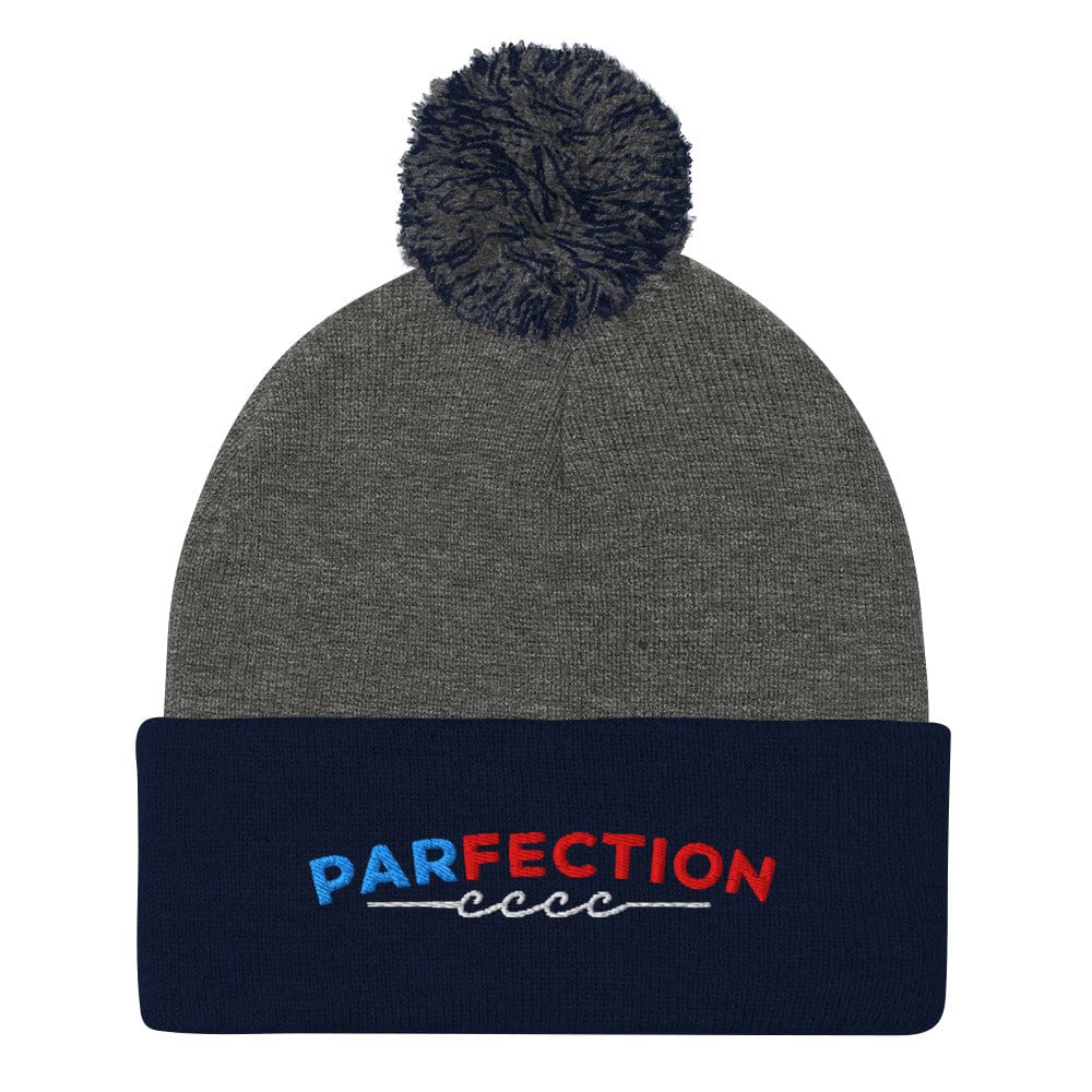 Parfection Fun Embroidered Golf Pom-Pom Beanie - Funny Golf Tee by Swing Epic