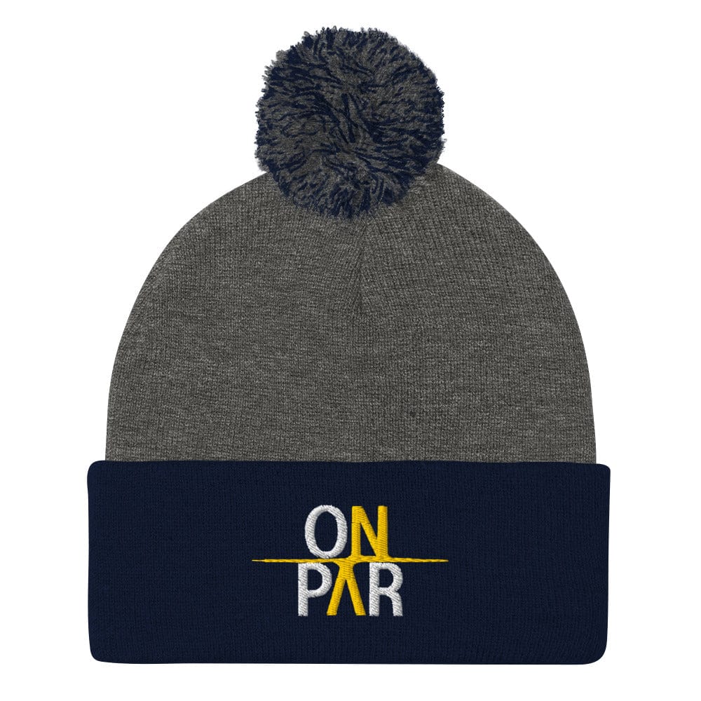 On Par Fun Embroidered Golf Pom-Pom Beanie - Funny Golf Tee by Swing Epic