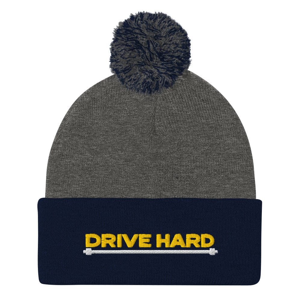 Drive Hard Embroidered Golf Pom-Pom Beanie - Funny Golf Tee by Swing Epic