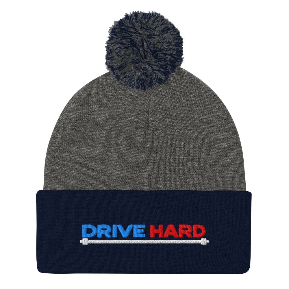 Drive Hard Embroidered Golf Pom-Pom Beanie - Funny Golf Tee by Swing Epic