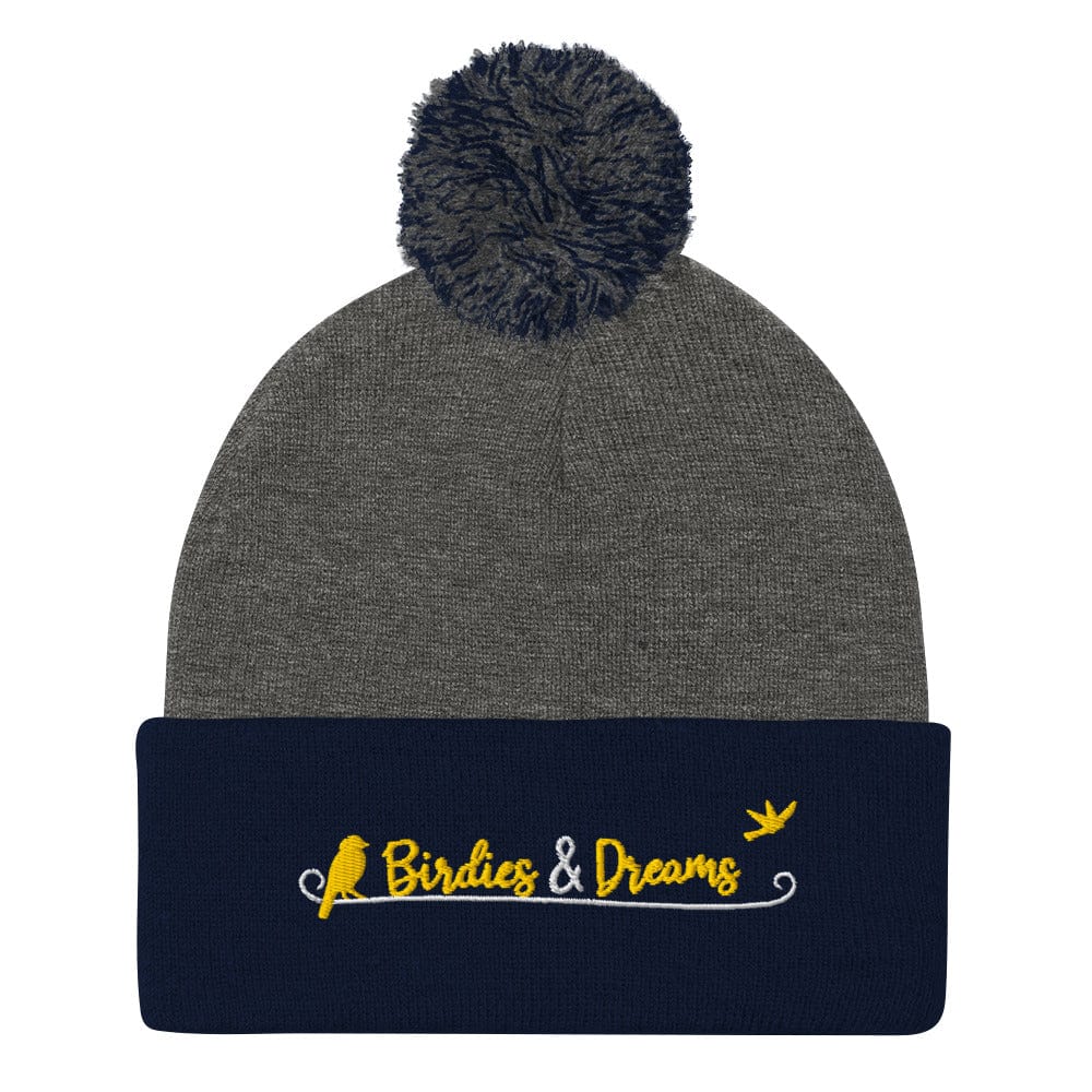 Birdies & Dreams Embroidered Golf Pom-Pom Beanie - Funny Golf Tee by Swing Epic