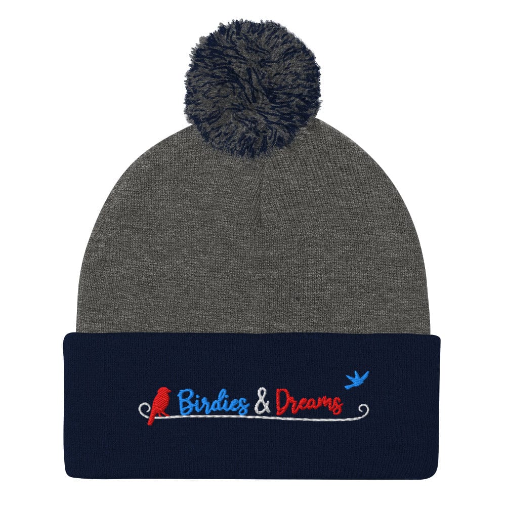 Birdies & Dreams Embroidered Golf Pom-Pom Beanie - Funny Golf Tee by Swing Epic