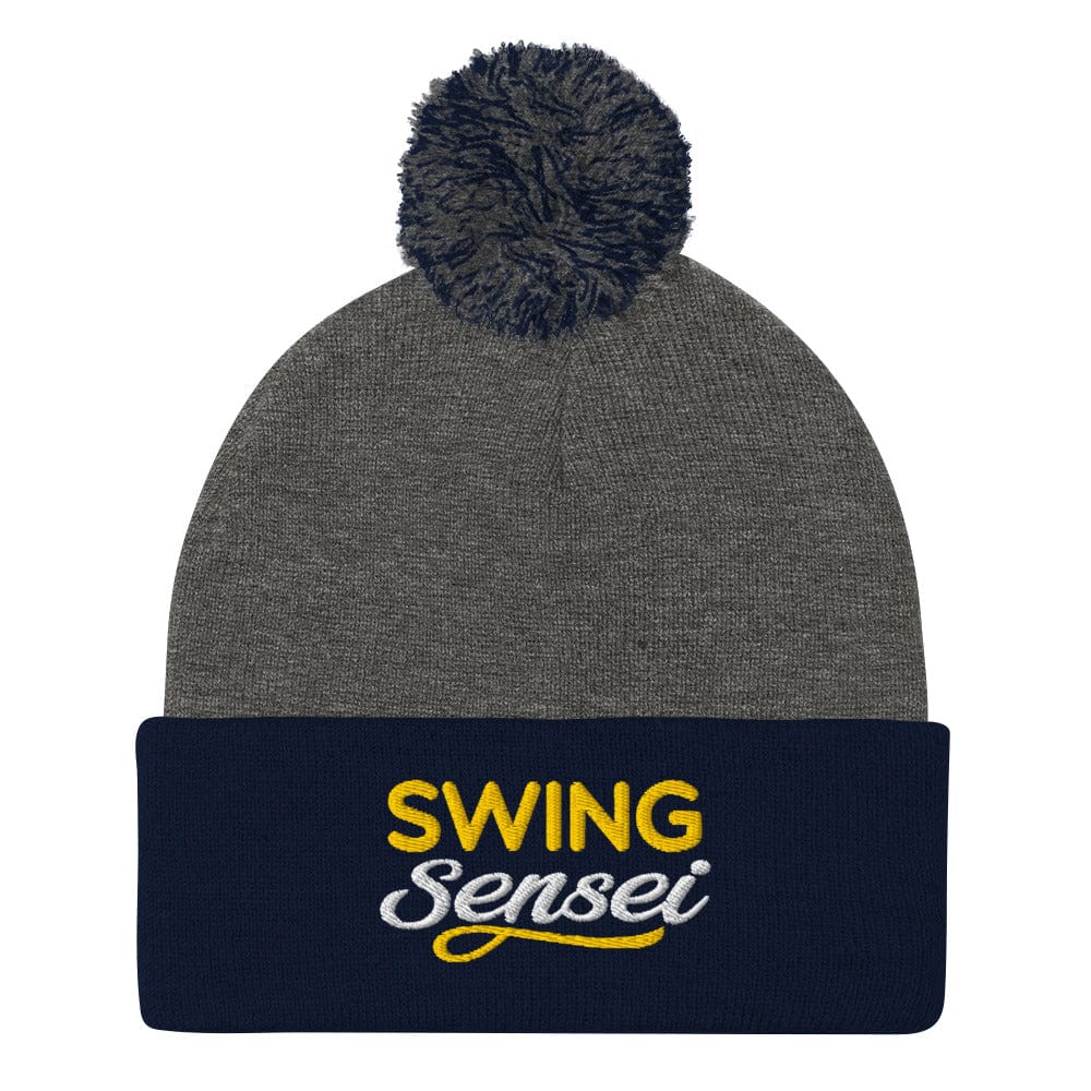 Swing Sensei Embroidered Golf Pom-Pom Beanie - Funny Golf Tee by Swing Epic