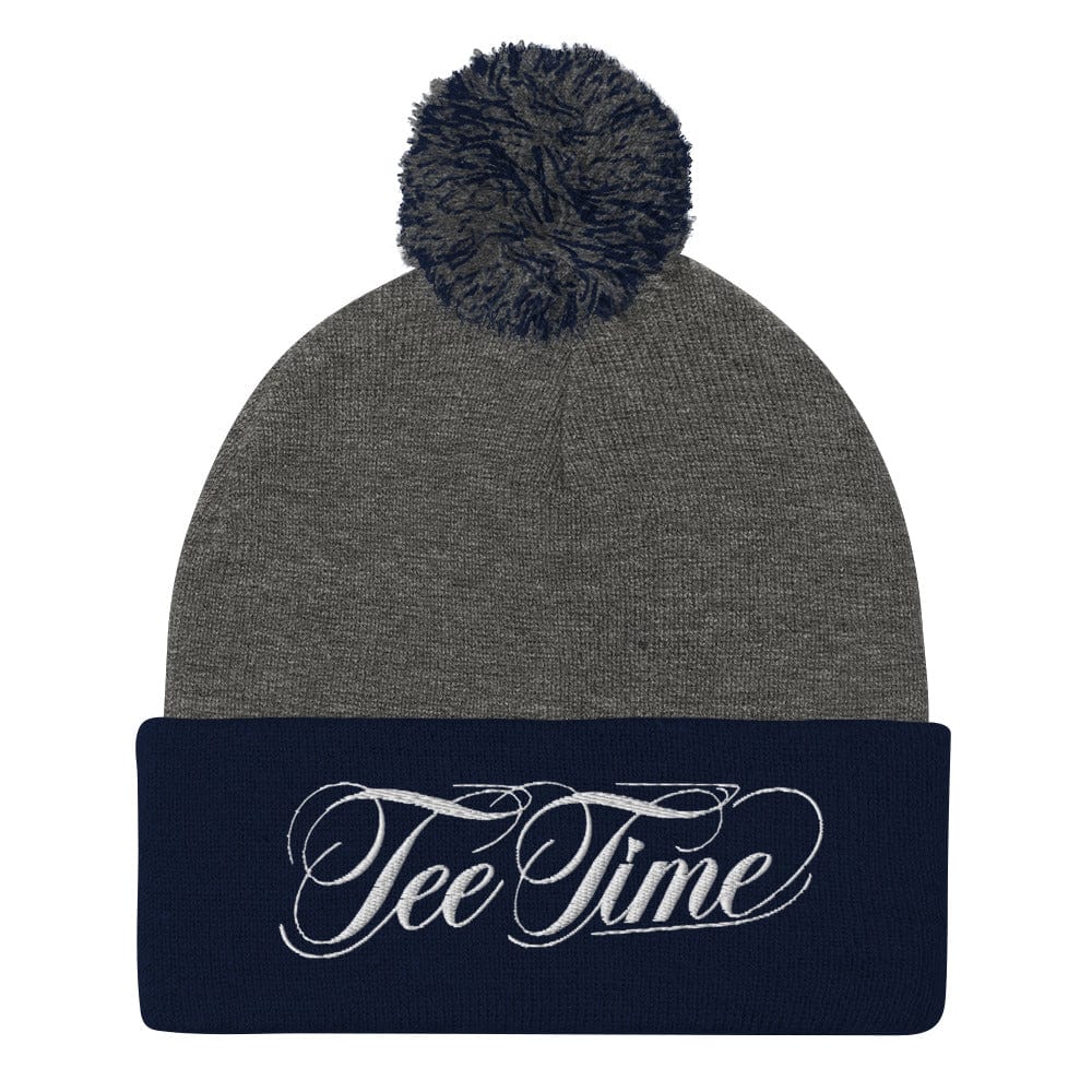 Tee Time Engaging Fun Embroidered Golf Pom-Pom Beanie - Funny Golf Tee by Swing Epic