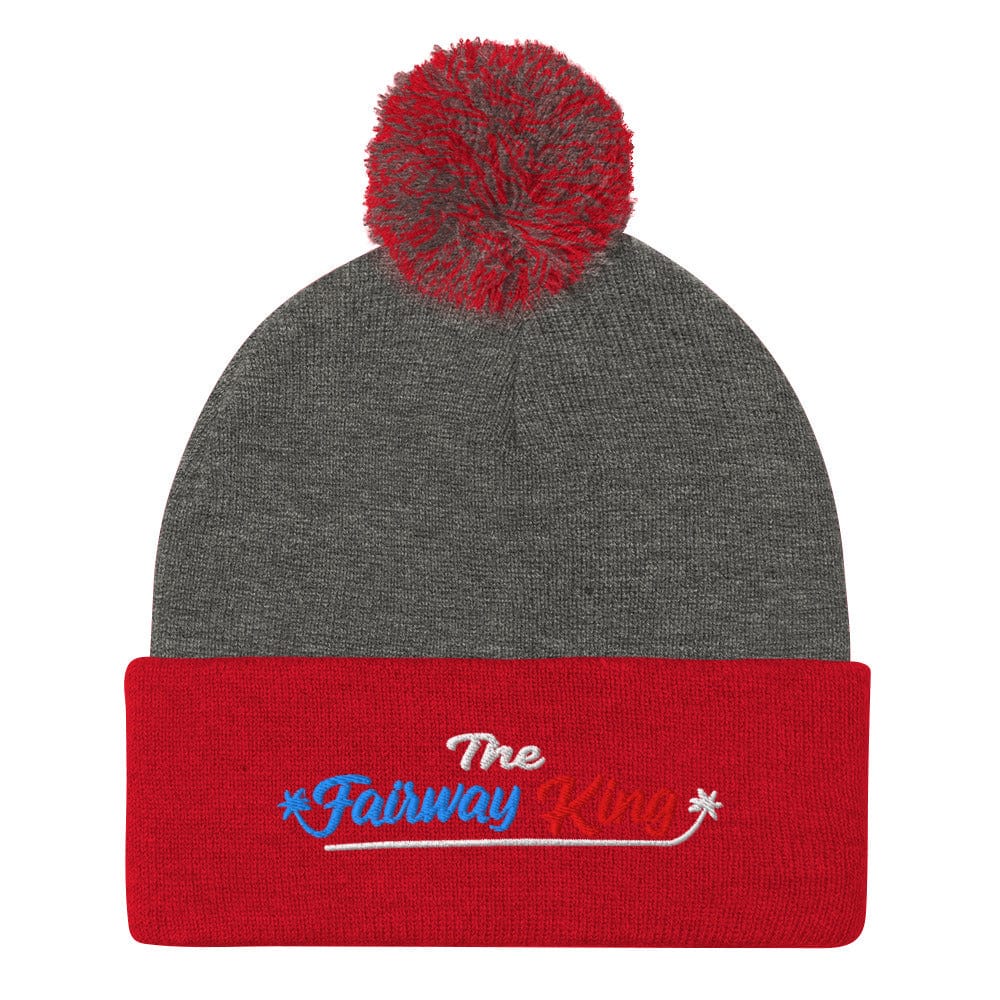 The Fairway King Embroidered Golf Pom-Pom Beanie - Funny Golf Tee by Swing Epic