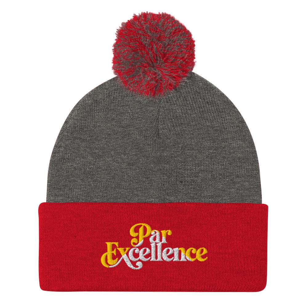 Par Excellence Embroidered Golf Pom-Pom Beanie - Funny Golf Tee by Swing Epic