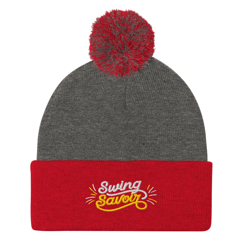 Swing Savoir Embroidered Golf Pom-Pom Beanie - Funny Golf Tee by Swing Epic