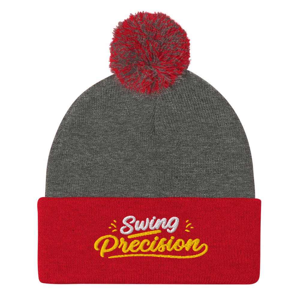 Swing Precision Quirky Embroidered Golf Pom-Pom Beanie - Funny Golf Tee by Swing Epic