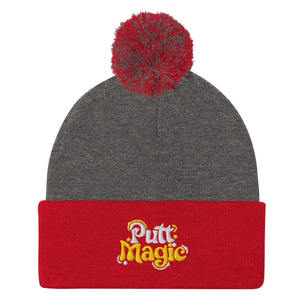 Putt Magic Embroidered Golf Pom-Pom Beanie - Funny Golf Tee by Swing Epic