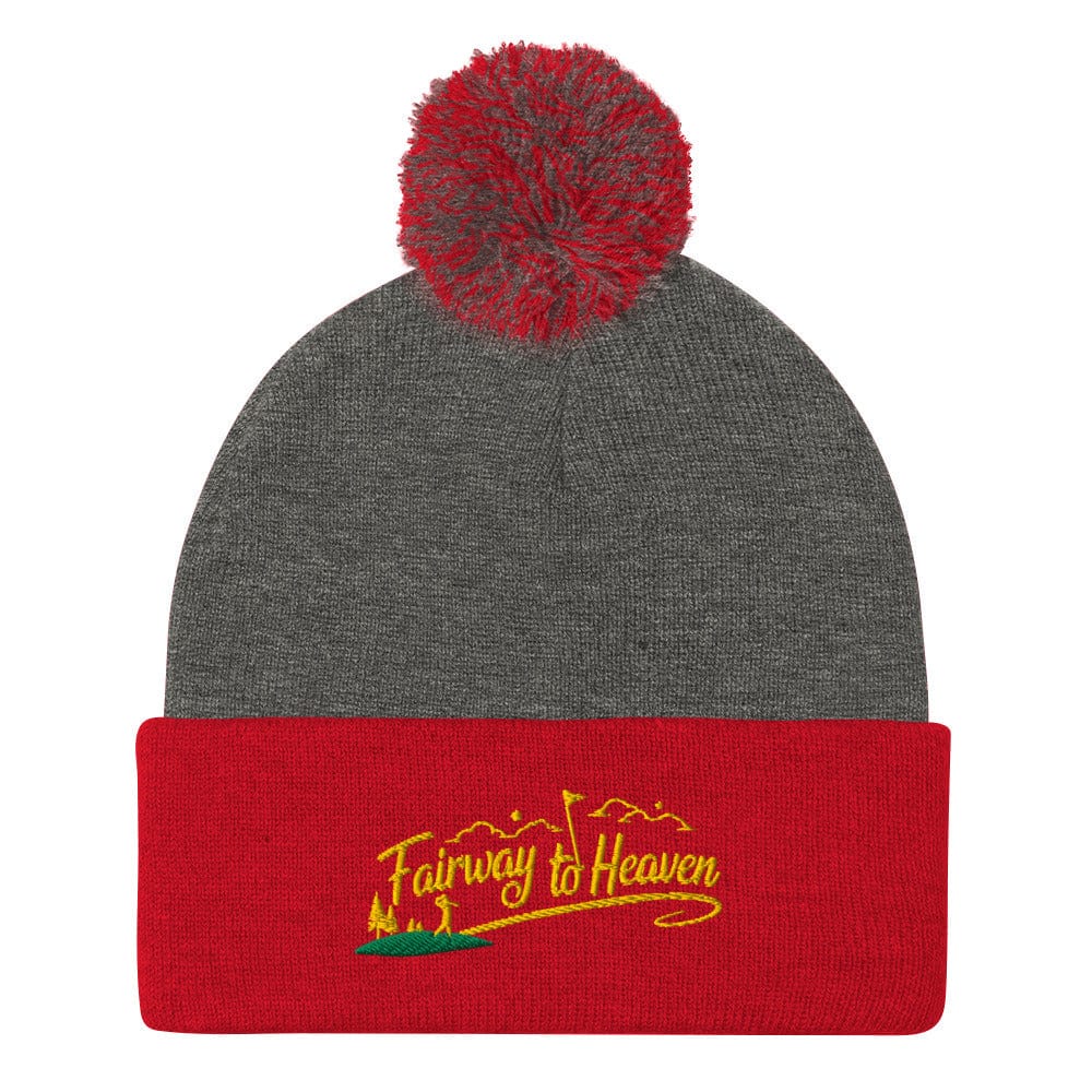 Fairway to Heaven Embroidered Golf Pom-Pom Beanie - Funny Golf Tee by Swing Epic