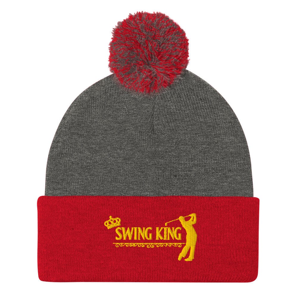 Swing King Ultimate Champ Embroidered Golf Pom-Pom Beanie - Funny Golf Tee by Swing Epic