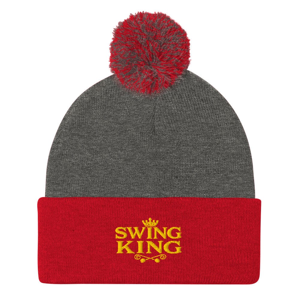 Swing King Ultimate Champ Embroidered Golf Pom-Pom Beanie - Funny Golf Tee by Swing Epic