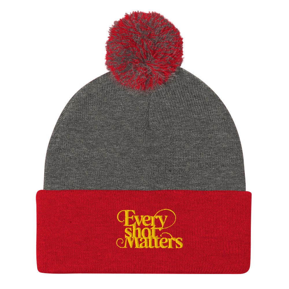 Every Shot Matters Embroidered Golf Pom-Pom Beanie - Funny Golf Tee by Swing Epic