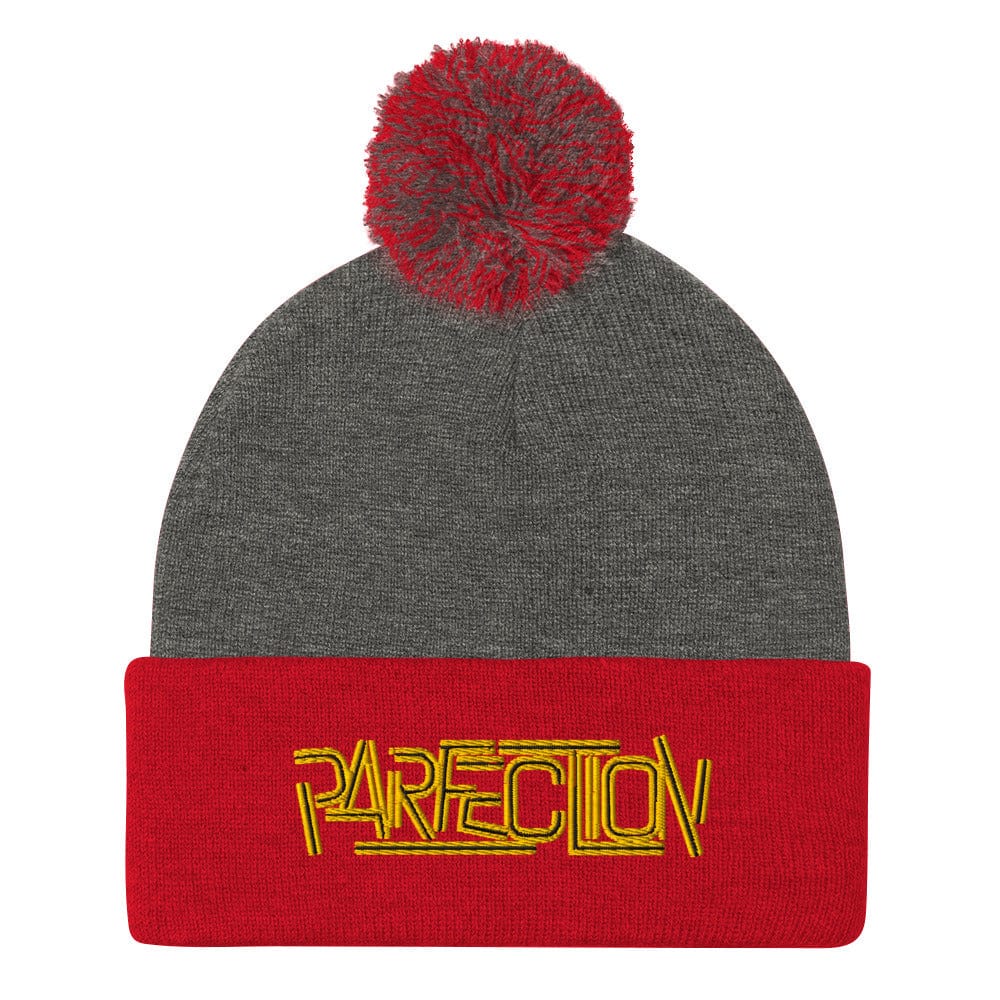 Parfection Script Embroidered Golf Pom-Pom Beanie - Funny Golf Tee by Swing Epic