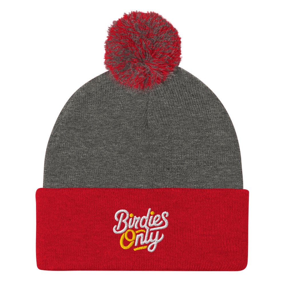 Birdies Only Fun Embroidered Golf Pom-Pom Beanie - Funny Golf Tee by Swing Epic