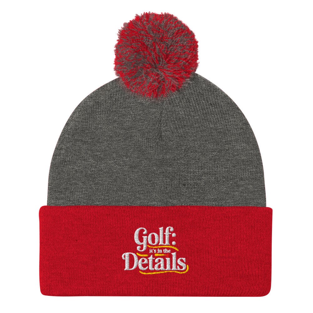 Golf It's in the Details Fun Embroidered Golf Pom-Pom Beanie - Funny Golf Tee by Swing Epic