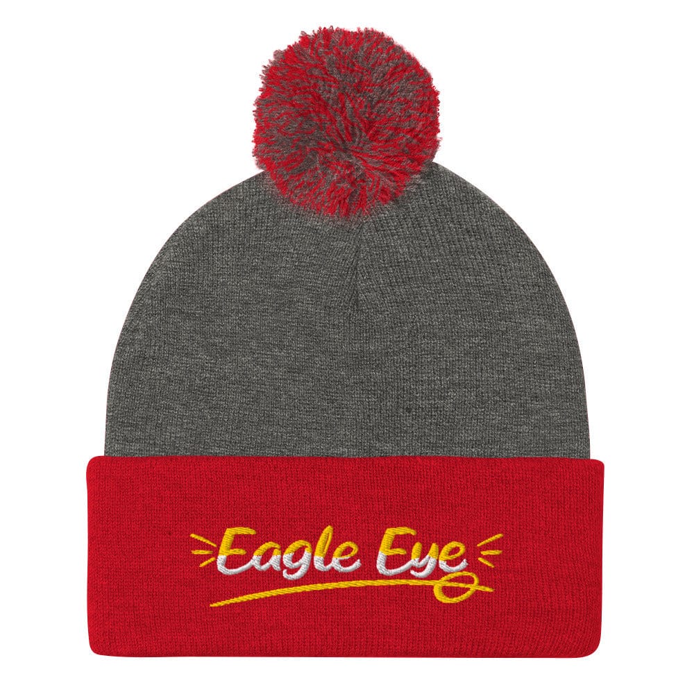 Eagle Eye Embroidered Golf Pom-Pom Beanie - Funny Golf Tee by Swing Epic