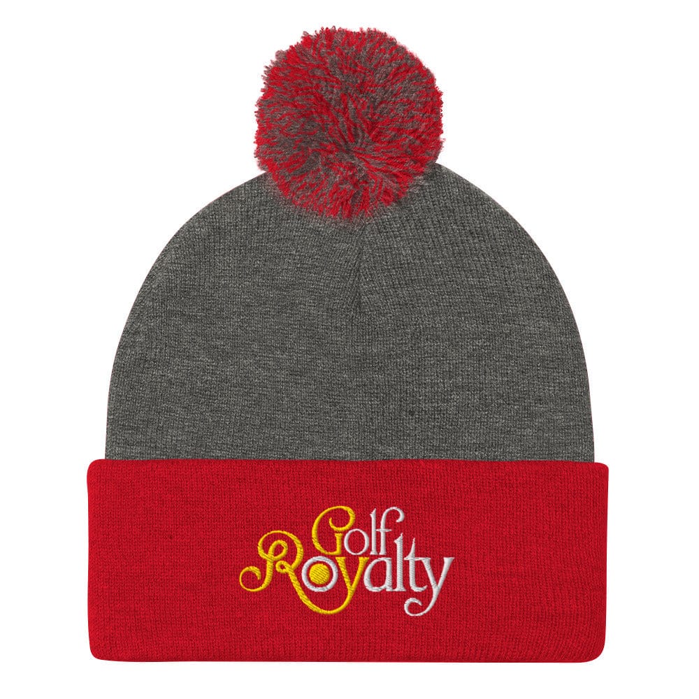 Golf Royalty Embroidered Golf Pom-Pom Beanie - Funny Golf Tee by Swing Epic