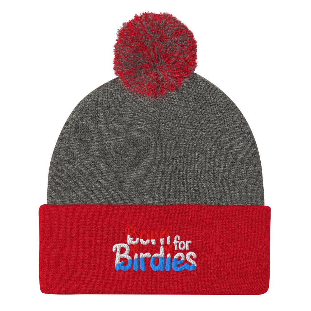 Born for Birdies Patriotic Embroidered Golf Pom-Pom Beanie - Funny Golf Tee by Swing Epic