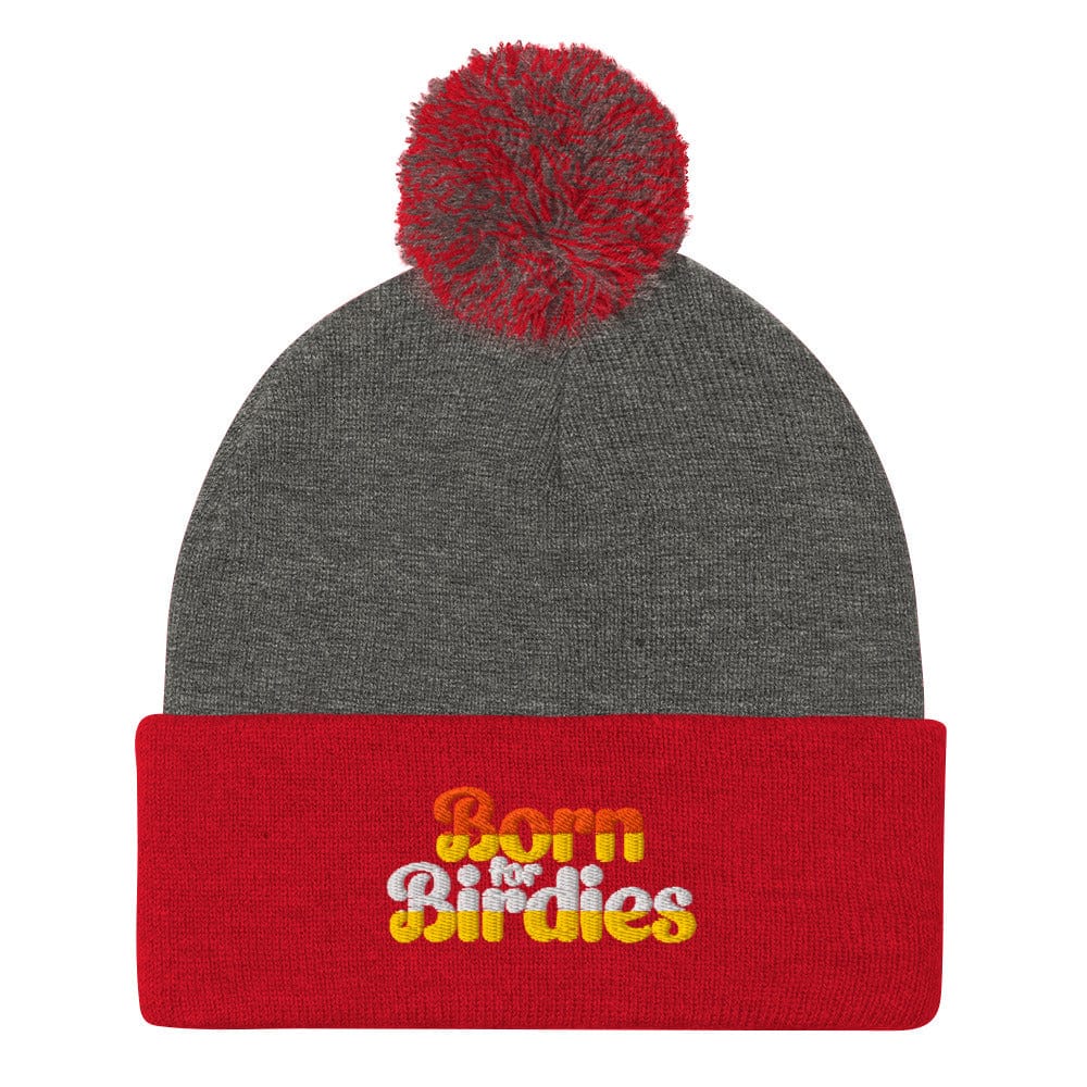 Born for Birdies Embroidered Golf Pom-Pom Beanie - Funny Golf Tee by Swing Epic
