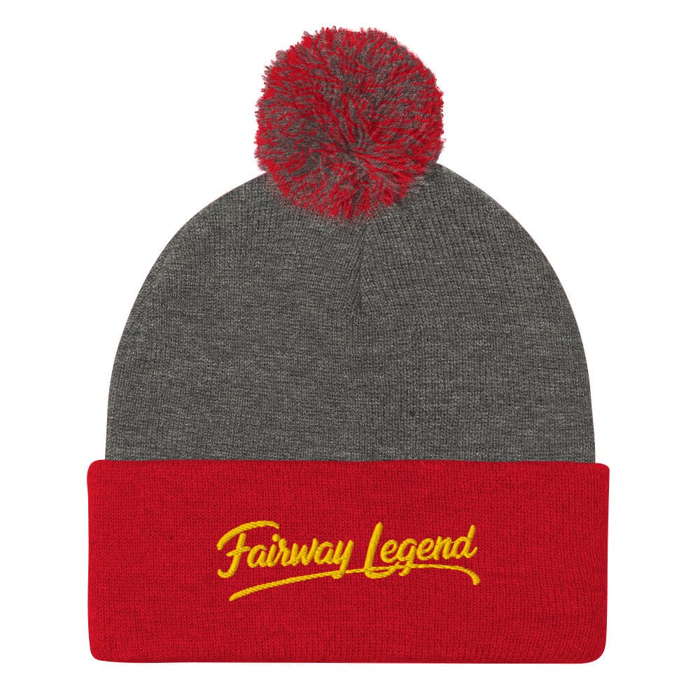 Fairway Legend Fun Embroidered Golf Pom-Pom Beanie - Funny Golf Tee by Swing Epic