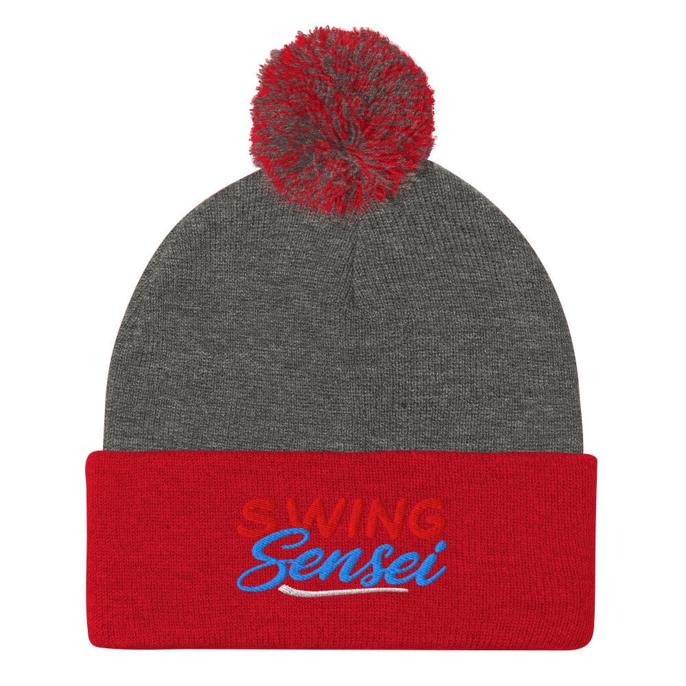 SWING Sensei Embroidered Golf Pom-Pom Beanie - Funny Golf Tee by Swing Epic