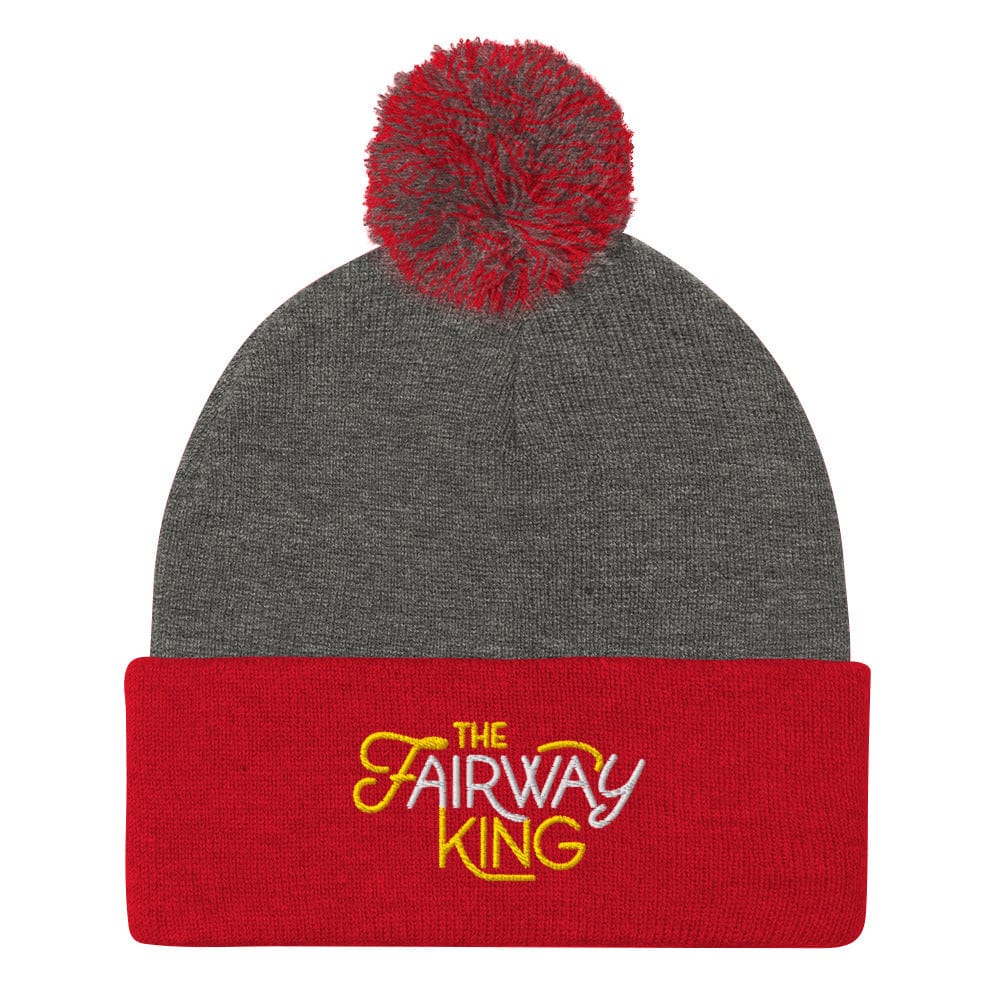 The Fairway King Ultimate Fun Embroidered Golf Pom-Pom Beanie - Funny Golf Tee by Swing Epic