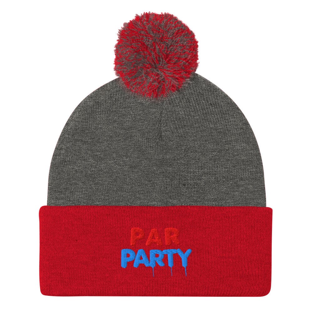 Par Party Fun Embroidered Golf Pom-Pom Beanie - Funny Golf Tee by Swing Epic