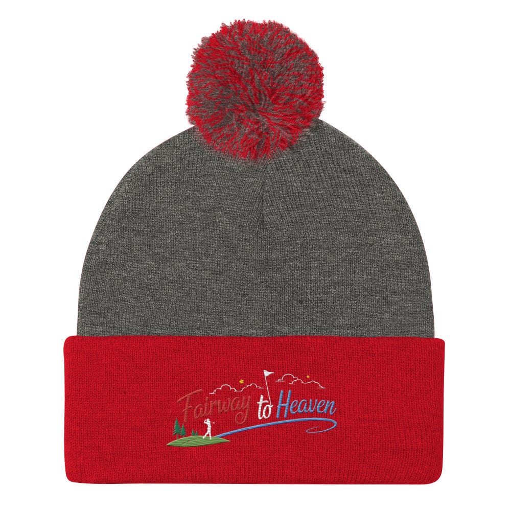 Fairway to Heaven Embroidered Golf Pom-Pom Beanie - Funny Golf Tee by Swing Epic