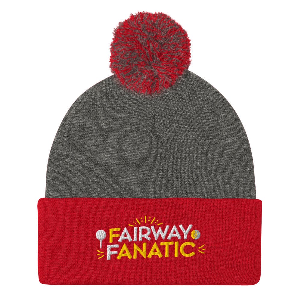 Fairway Fanatic Embroidered Golf Pom-Pom Beanie - Funny Golf Tee by Swing Epic