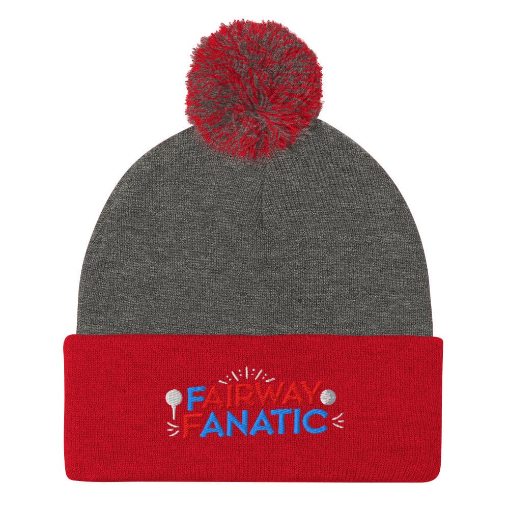 Fairway Fanatic Embroidered Golf Pom-Pom Beanie - Funny Golf Tee by Swing Epic