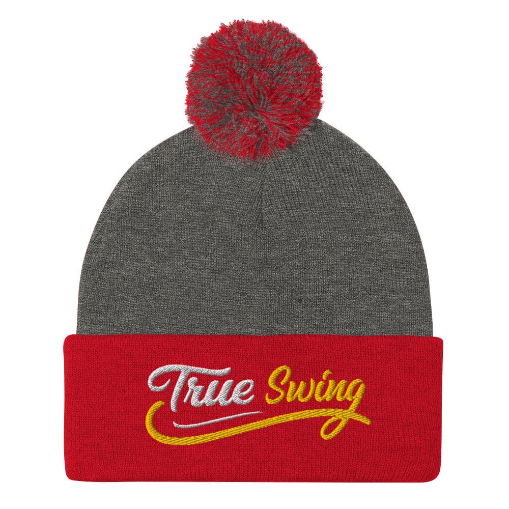 True Swing Embroidered Golf Pom-Pom Beanie - Funny Golf Tee by Swing Epic