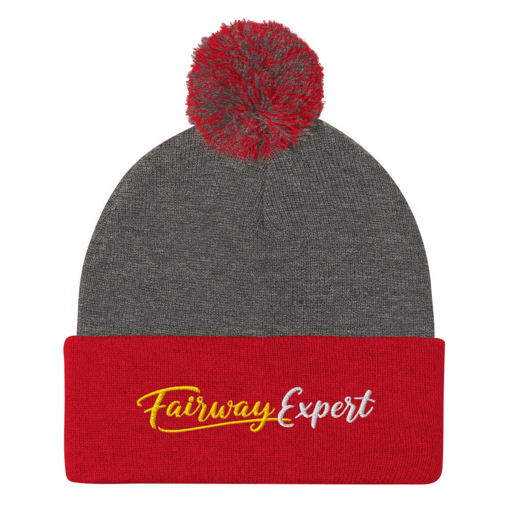 Fairway Expert Fun Embroidered Golf Pom-Pom Beanie - Funny Golf Tee by Swing Epic