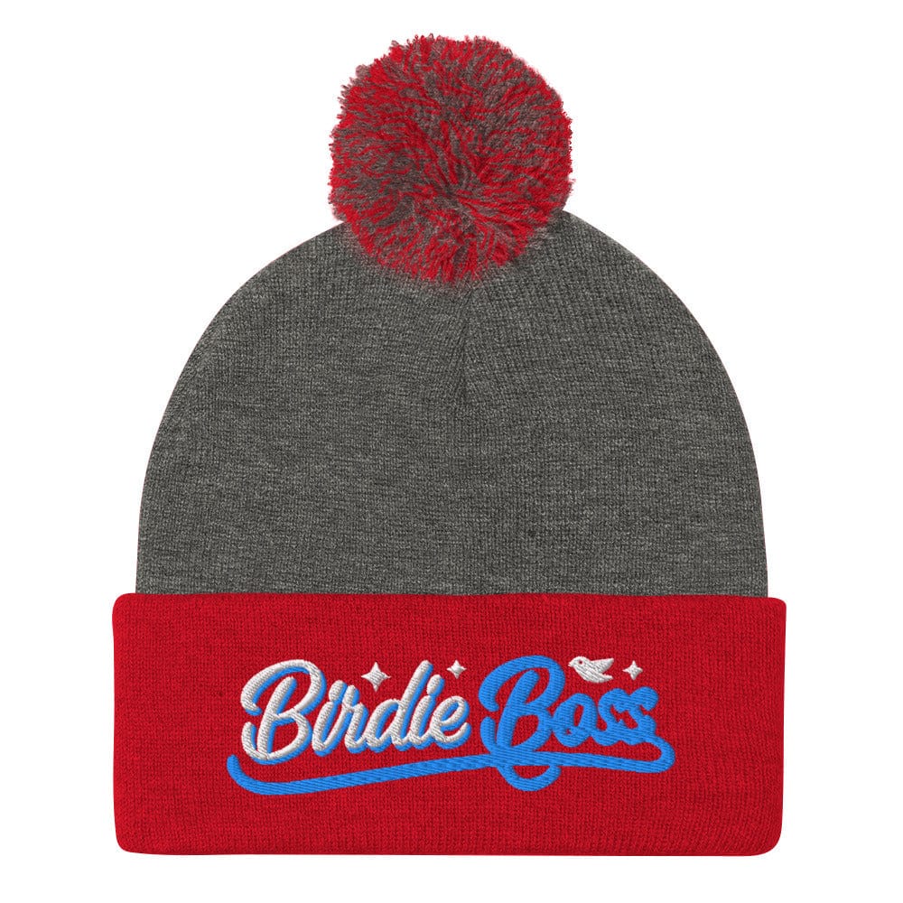 Birdie Boss Embroidered Golf Pom-Pom Beanie - Funny Golf Tee by Swing Epic
