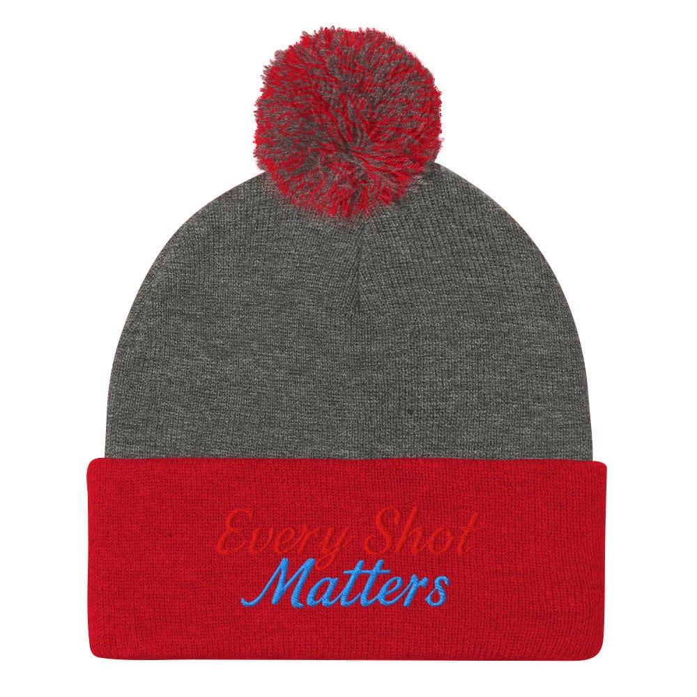 Every Shot Matters Fun Embroidered Golf Pom-Pom Beanie - Funny Golf Tee by Swing Epic