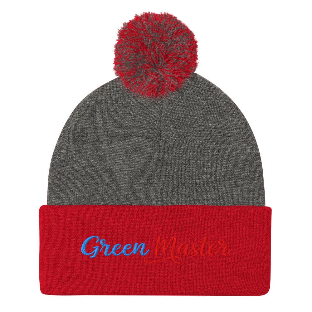 Green Master Embroidered Golf Pom-Pom Beanie - Funny Golf Tee by Swing Epic