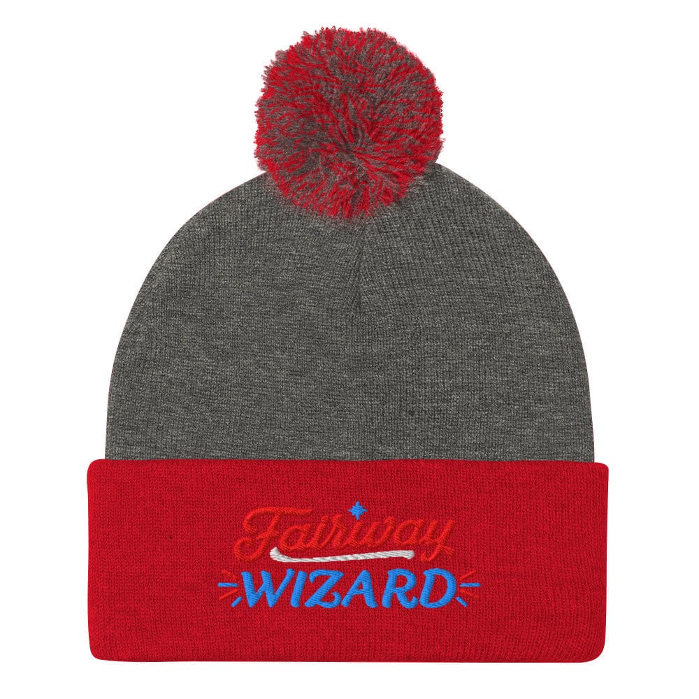 Fairway Wizard Embroidered Golf Pom-Pom Beanie - Funny Golf Tee by Swing Epic