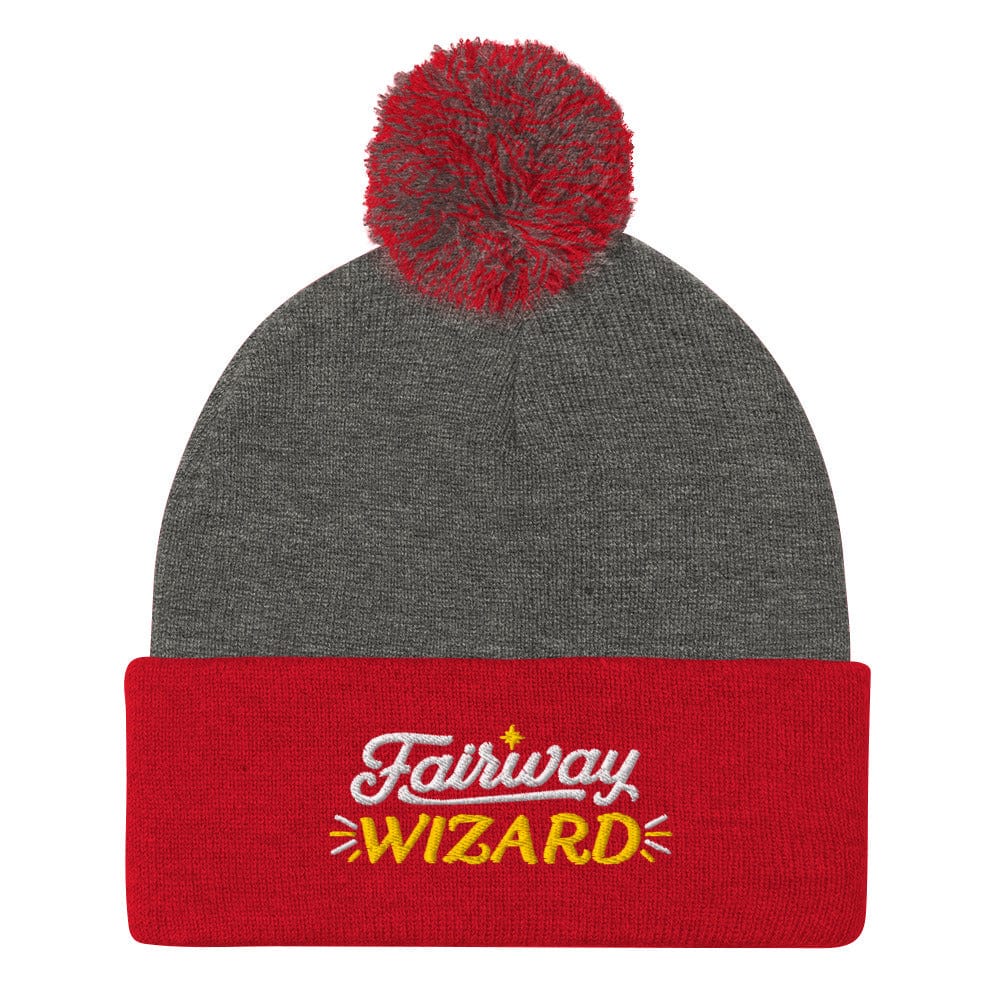 Fairway Wizard Embroidered Golf Pom-Pom Beanie - Funny Golf Tee by Swing Epic