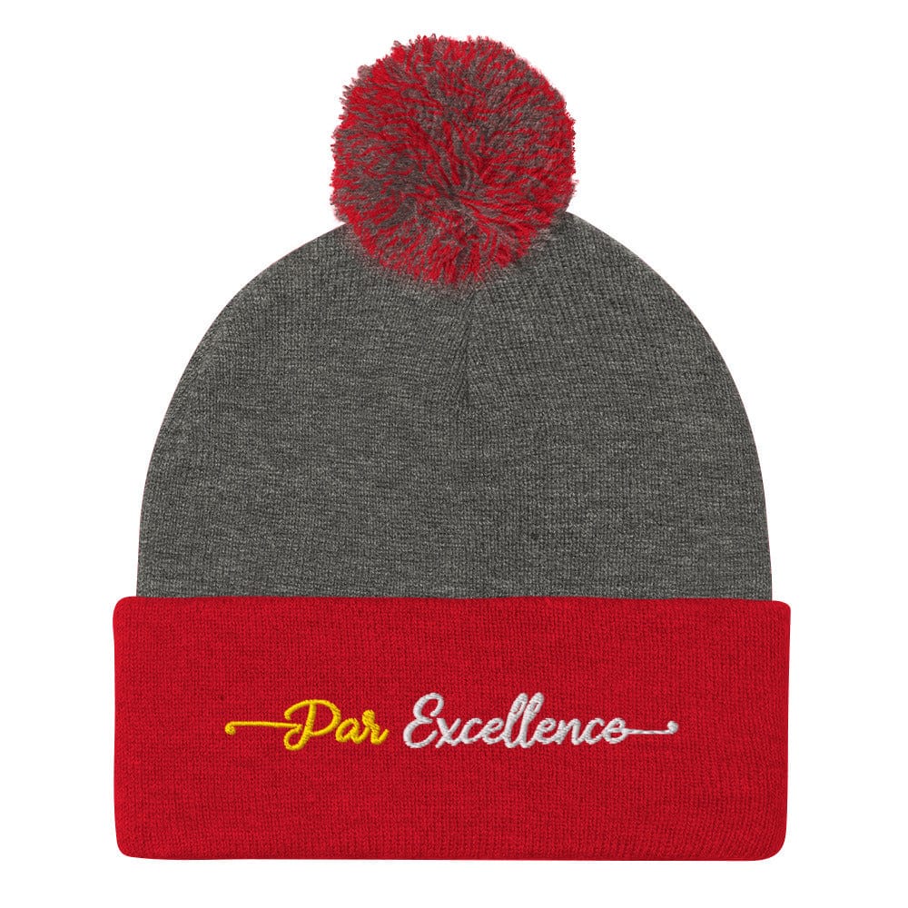 Par Excellence Embroidered Golf Pom-Pom Beanie - Funny Golf Tee by Swing Epic